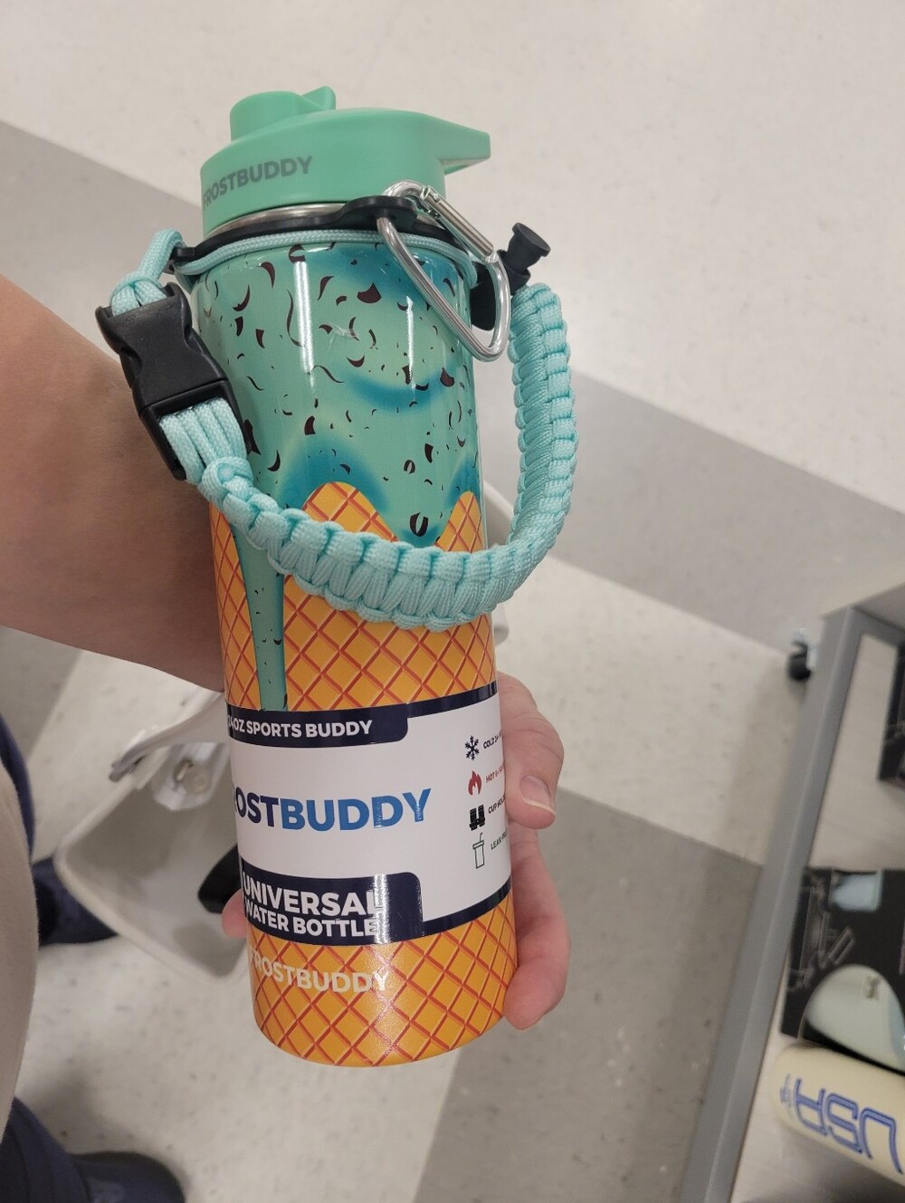 Frost Buddy‎ Water Bottle Mint green ice cream cone 24oz New